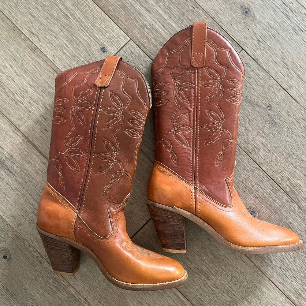 Brown Leather Western Boots